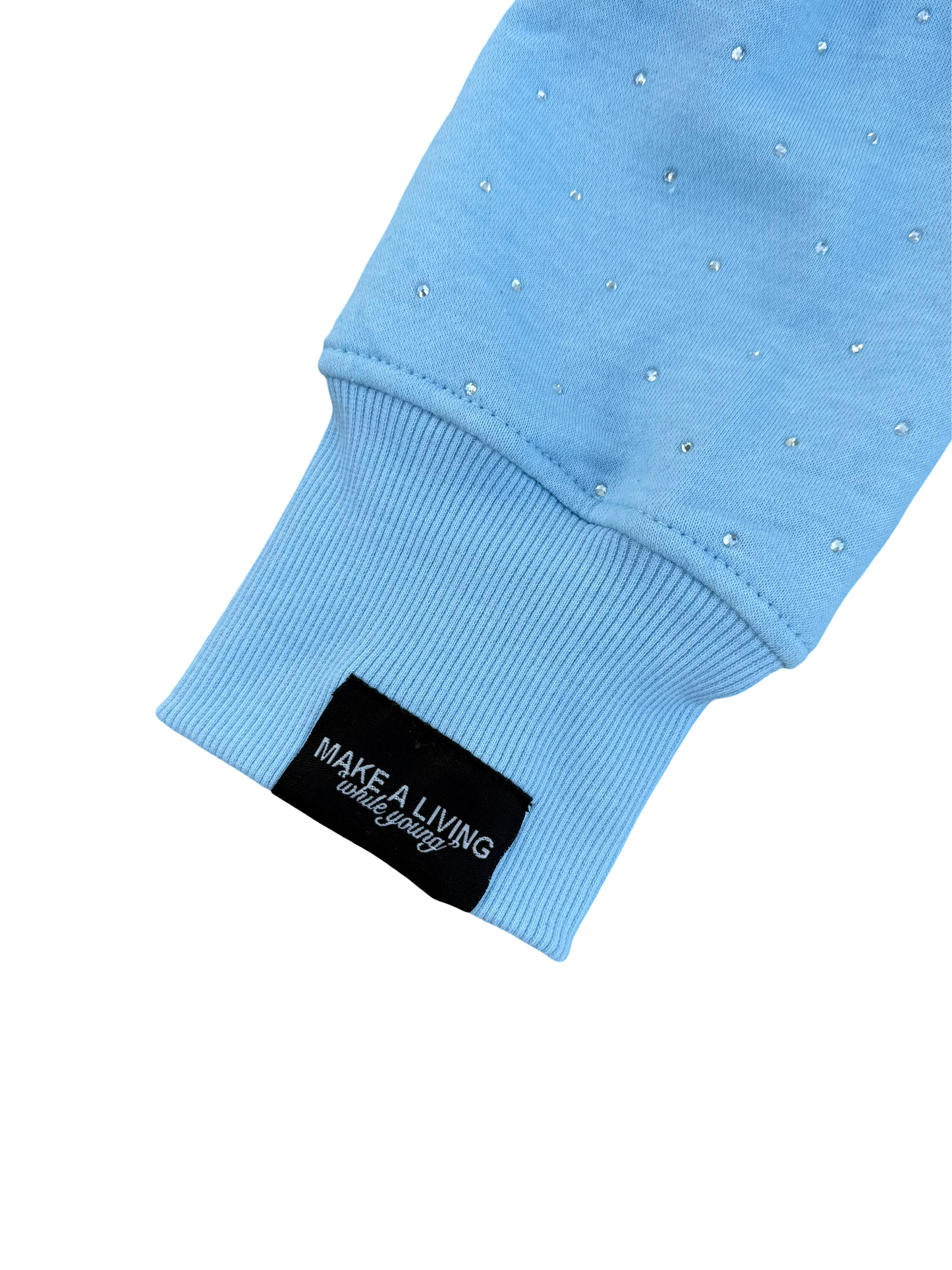 Baby Blue Rhinestone hoodie v2