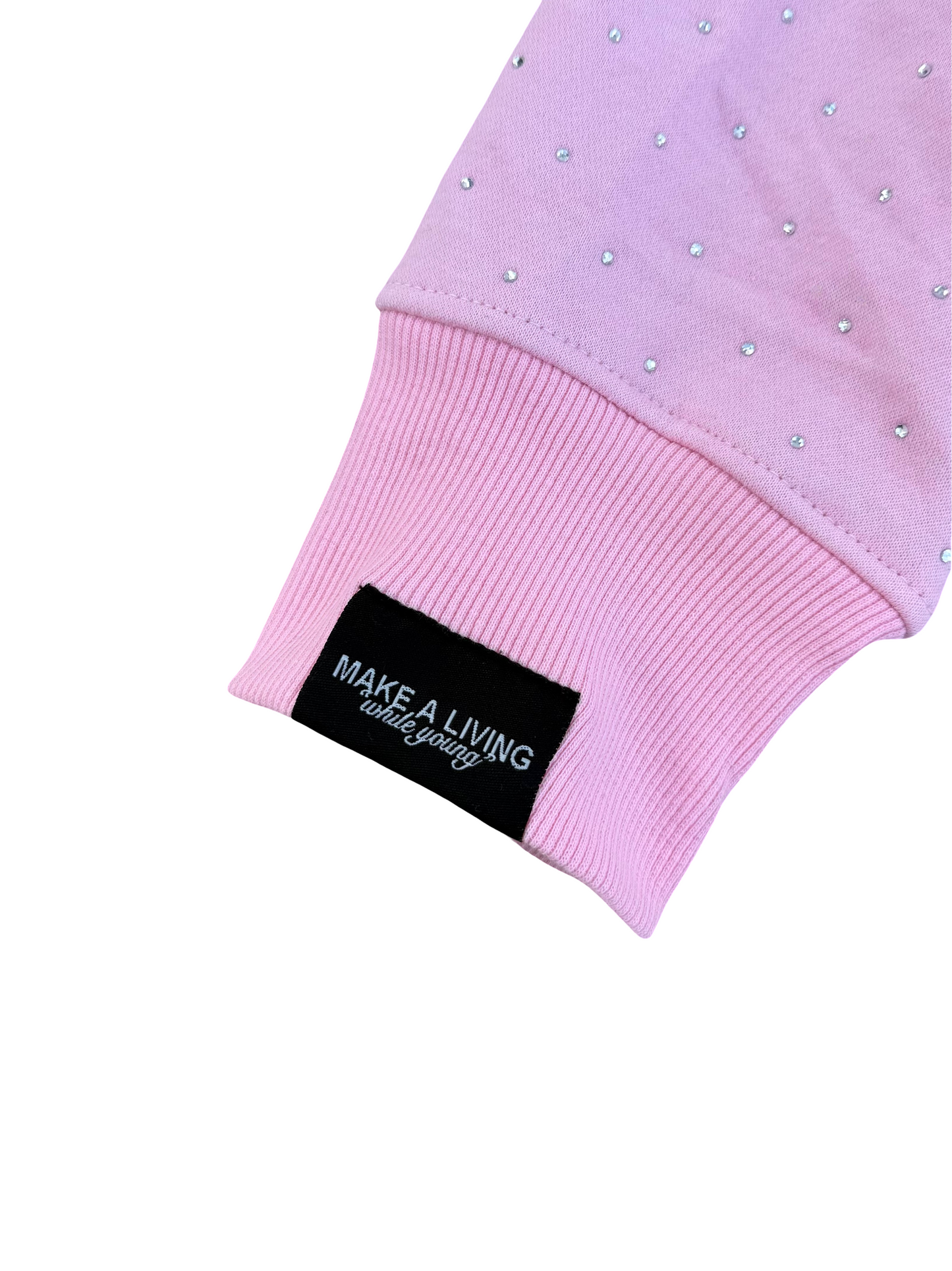Baby Pink Rhinestone hoodie v2