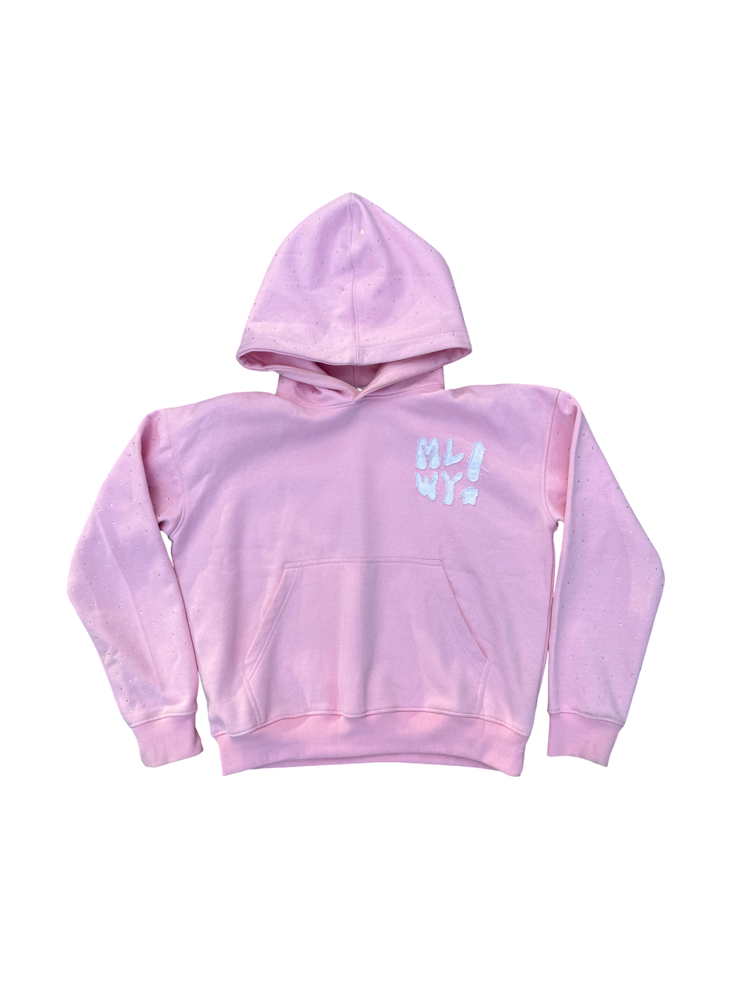 Baby Pink Rhinestone hoodie v2