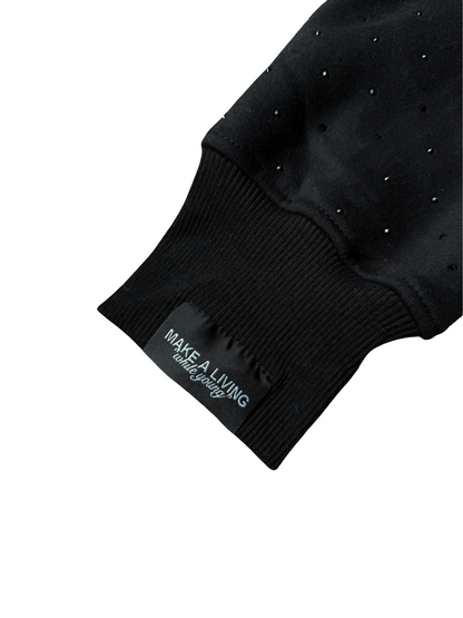 Black Rhinestone hoodie v2
